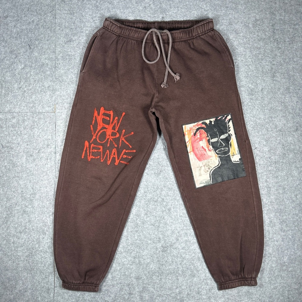 Jean-Michel Basquiat Sweatpants Men M Brown New York New Wave Streetwear Joggers